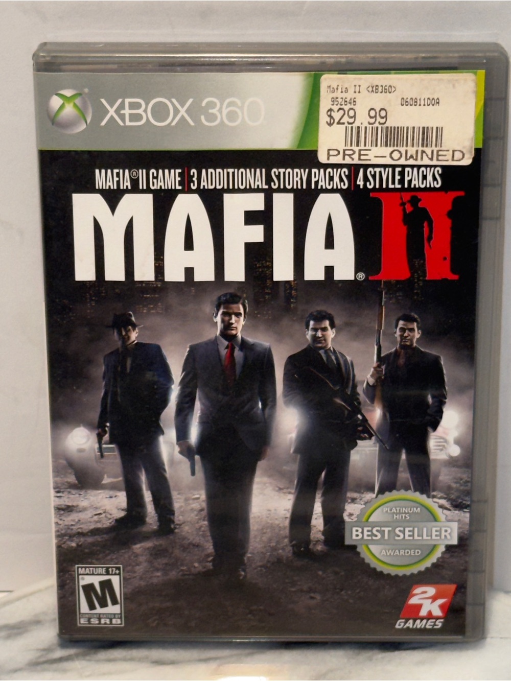 Mafia II (Microsoft Xbox 360, 2010) Complete w/Manual & Map, Tested